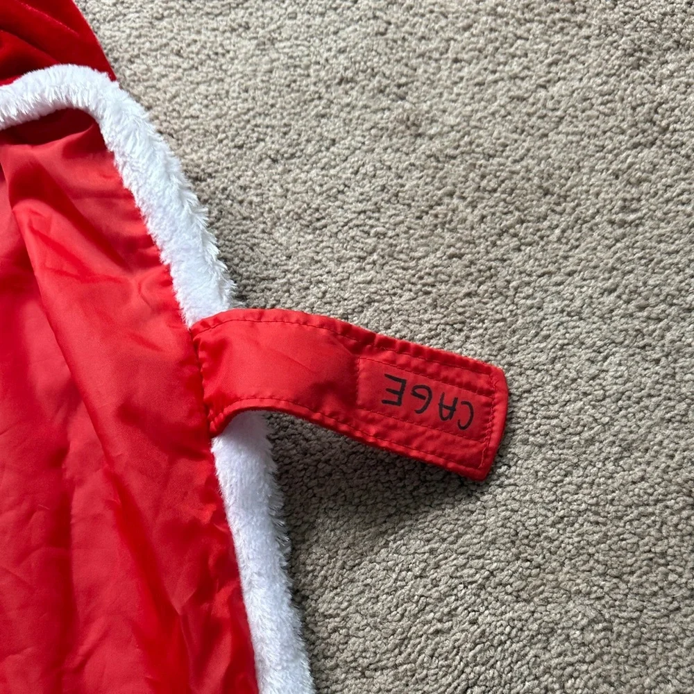 Holiday Red Santa Dog Outfit/costume with Belt